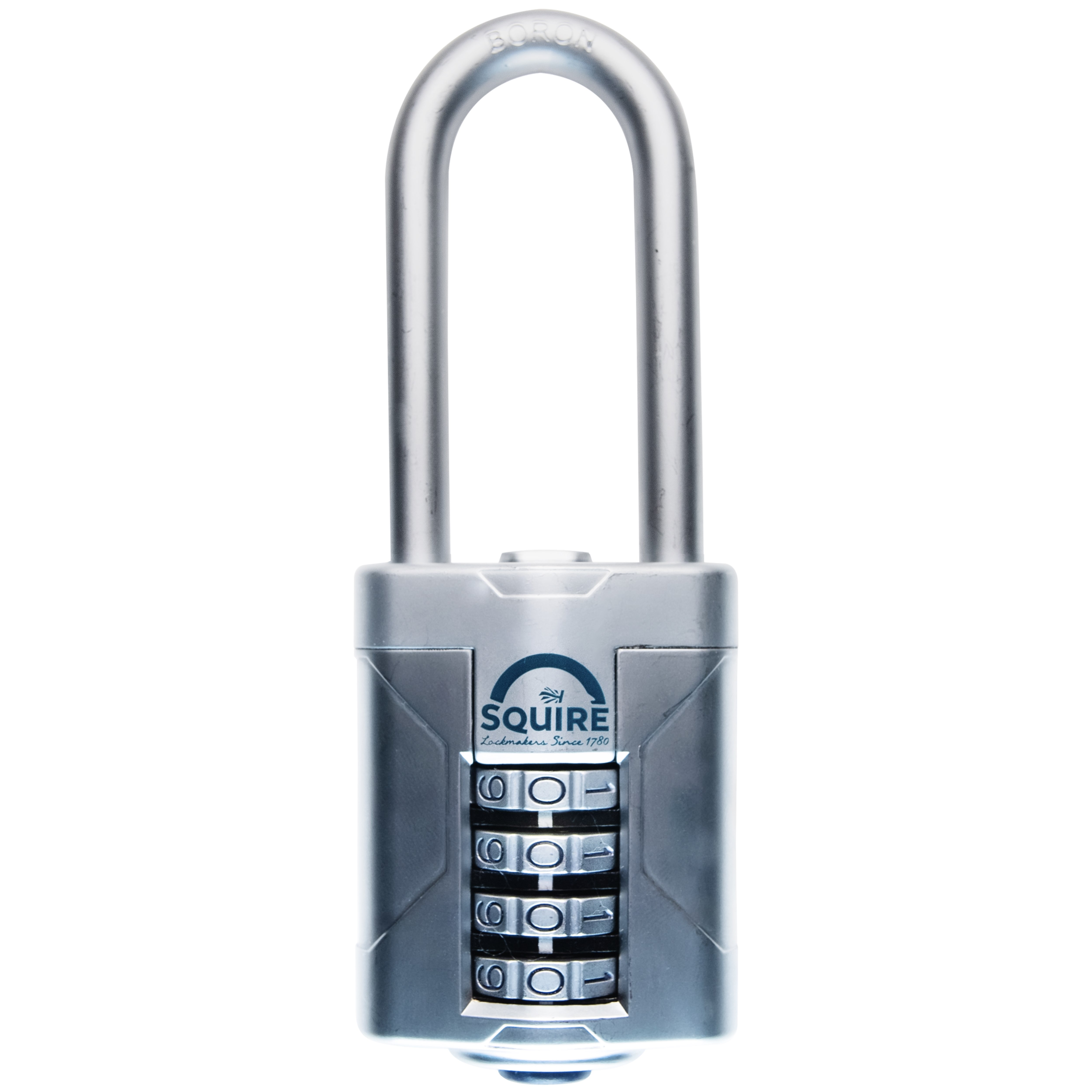 Squire Padlock Weatherproof Boron Alloy, Steel Padlock, 8mm Shackle, 50mm Body