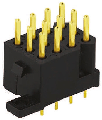 Souriau Sunbank by Eaton SMS Series Straight Through Hole PCB Header, 6 Contact(s), 2 Row, Shrouded