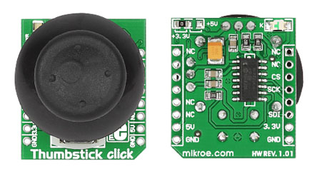 MikroElektronika Thumbstick Joystick mikroBus Click Board