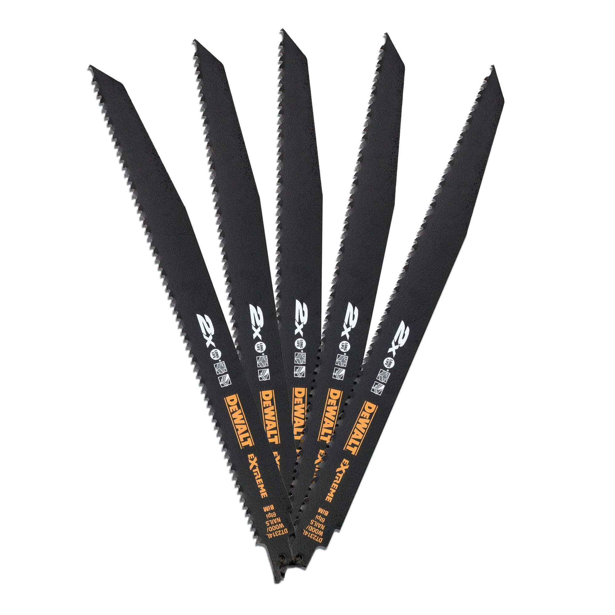 DeWALT Wood 305mm Cutting Length Reciprocating Saw Blade, Pack of 5