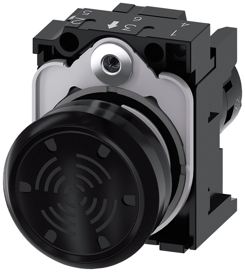Siemens 3SU1 Series Sounder Beacon, 24 V ac/dc, IP66, IP67, IP69(IP69K), Front Plate Mounting, 75dB at 1 Metre