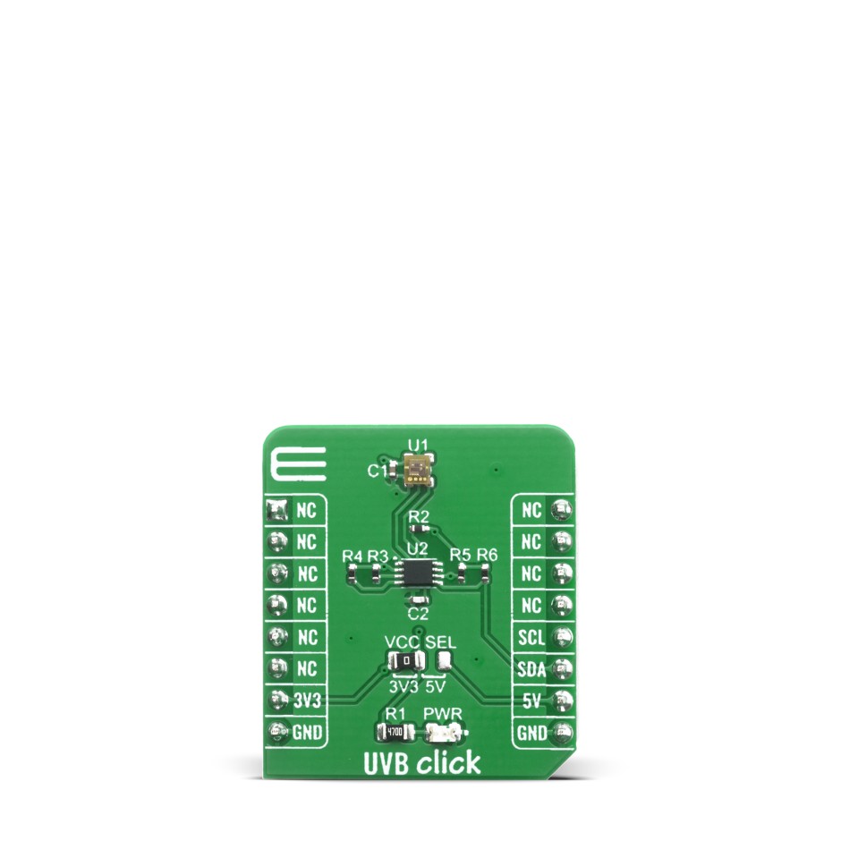 MikroElektronika UVB Click Ultraviolet (UV) Sensor MikroBus Click Board for GUVB-C31SM
