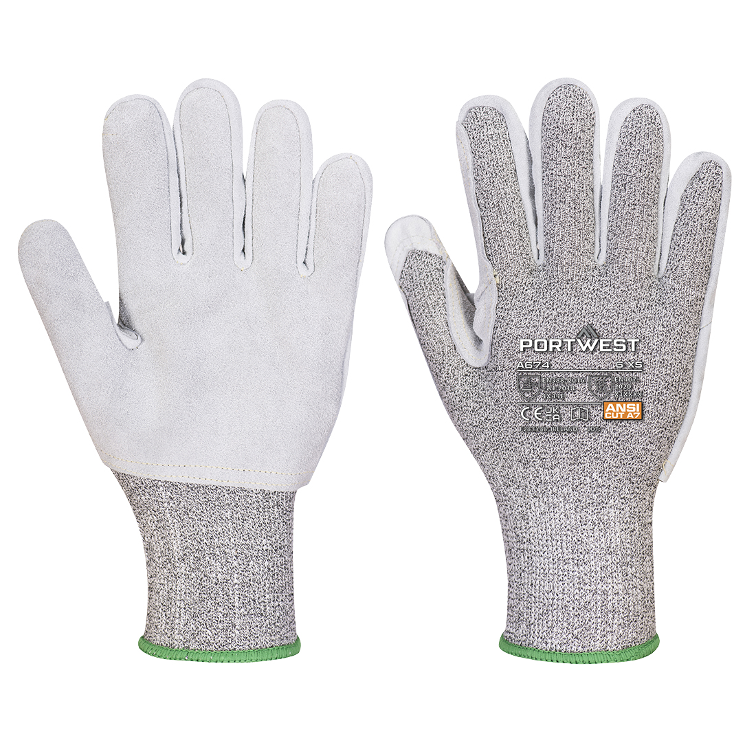 Portwest A674 - CS Cut F13 Leather Glove Black Elastane, Fibreglass, High Performance Polyethylene, Leather, Nylon Work