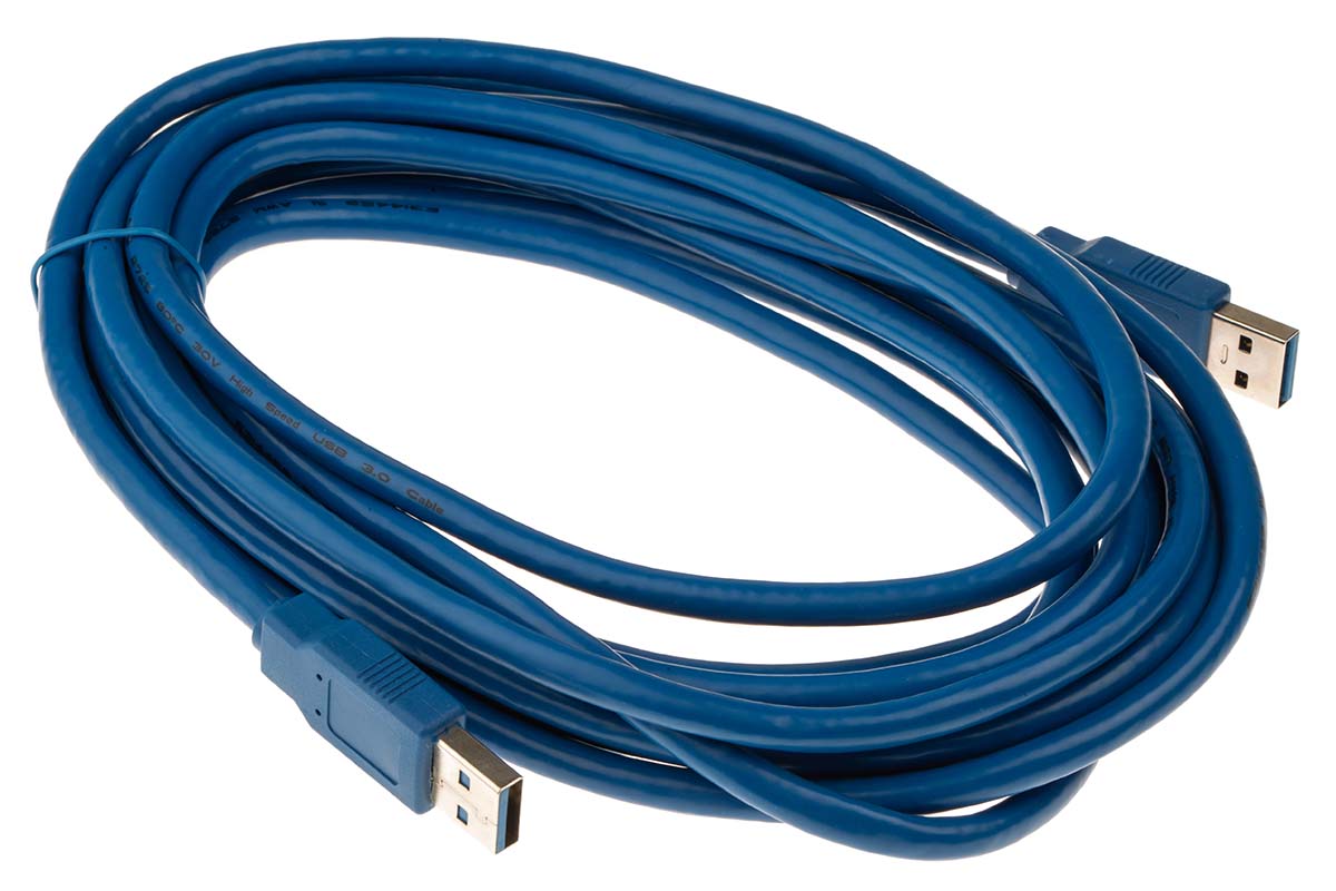 RS PRO USB 3.0, Male USB A to Male USB A, 5m