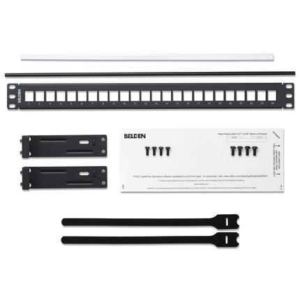 Belden KeyConnect Series Cat5e, Cat6 24 Port Keystone Patch Panel 1U Black
