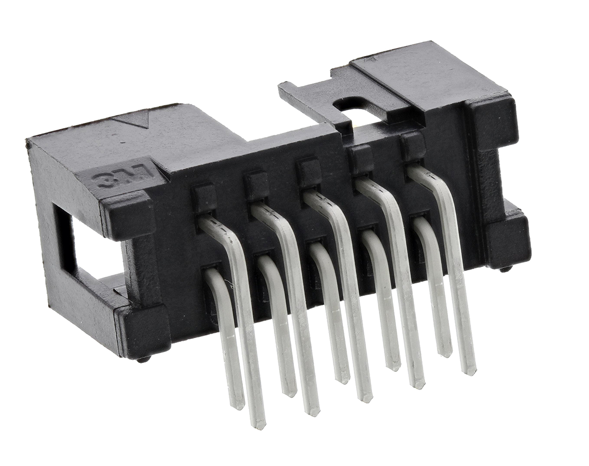 3M 2500 Series Right Angle Through Hole PCB Header, 10 Contact(s), 2.54 mm Pitch, 2 Row, Shrouded