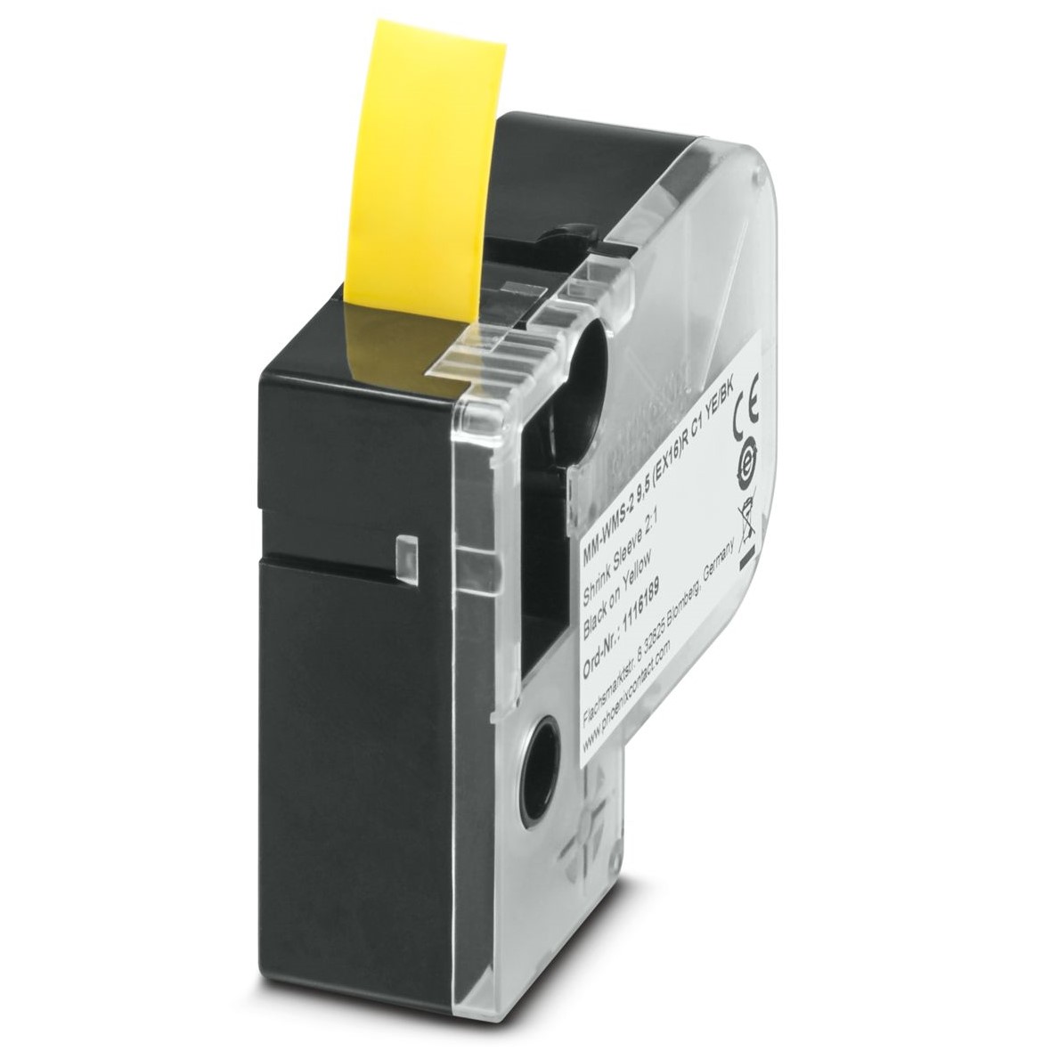 Phoenix Contact 5 (EX16)R C1 YE/BK, MM-WMS-2 9 Heat Shrink Cable Marker, Yellow, 4.8 → 9.5mm Cable, for , for