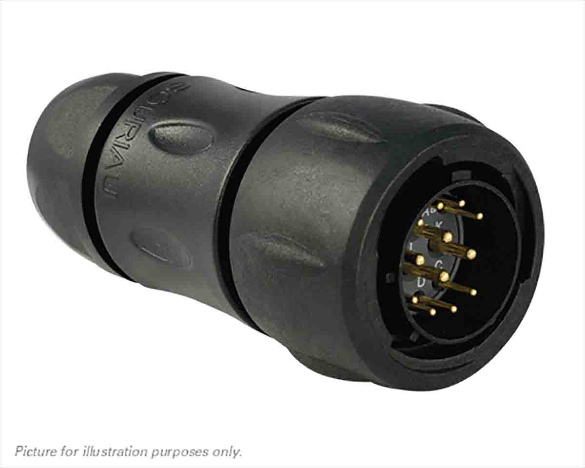 Souriau Sunbank by Eaton, UTS 12 Way Cable Mount MIL Spec Circular Connector Plug, Pin Contacts,Shell Size 14, Bayonet,