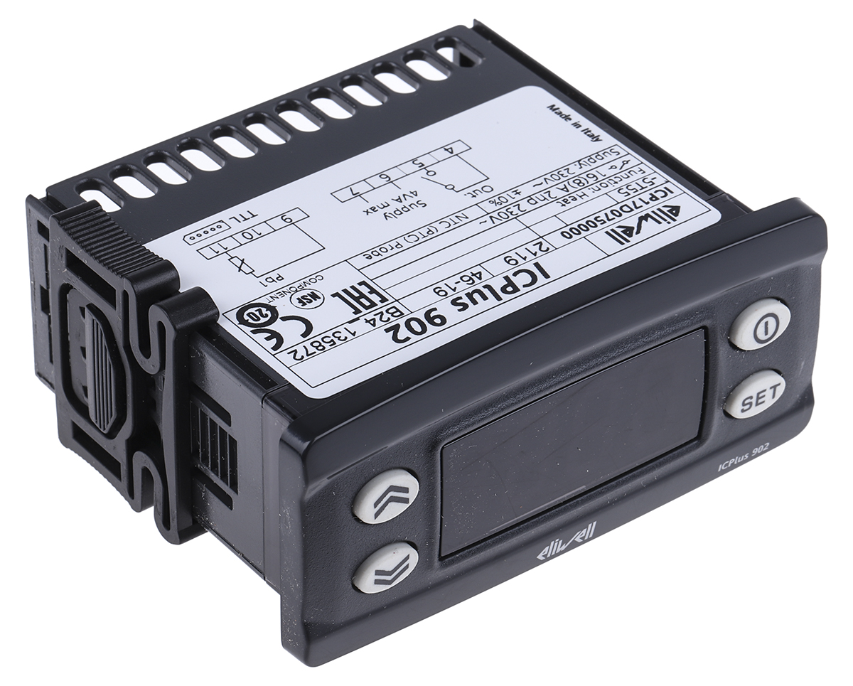 Eliwell ICPlus Panel Mount On/Off Temperature Controller, 74 x 32mm 1 Input, 1 Output Relay, 230 V Supply Voltage