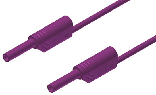 Hirschmann Test & Measurement 2 mm Connector Test Lead, 10A, 1000V ac/dc, Violet, 1m Lead Length