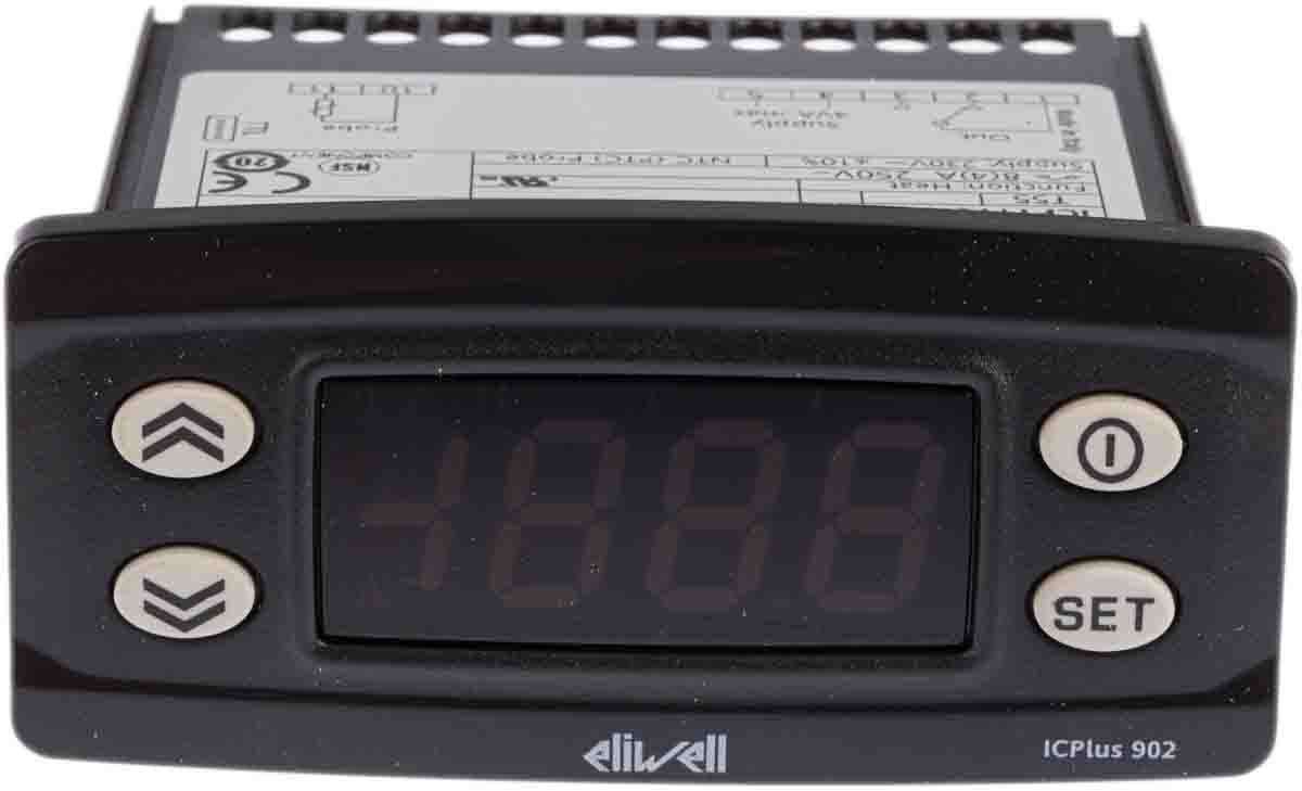 Eliwell ICPlus Panel Mount On/Off Temperature Controller, 74 x 32mm 1 Input, 1 Output Relay, 230 V Supply Voltage