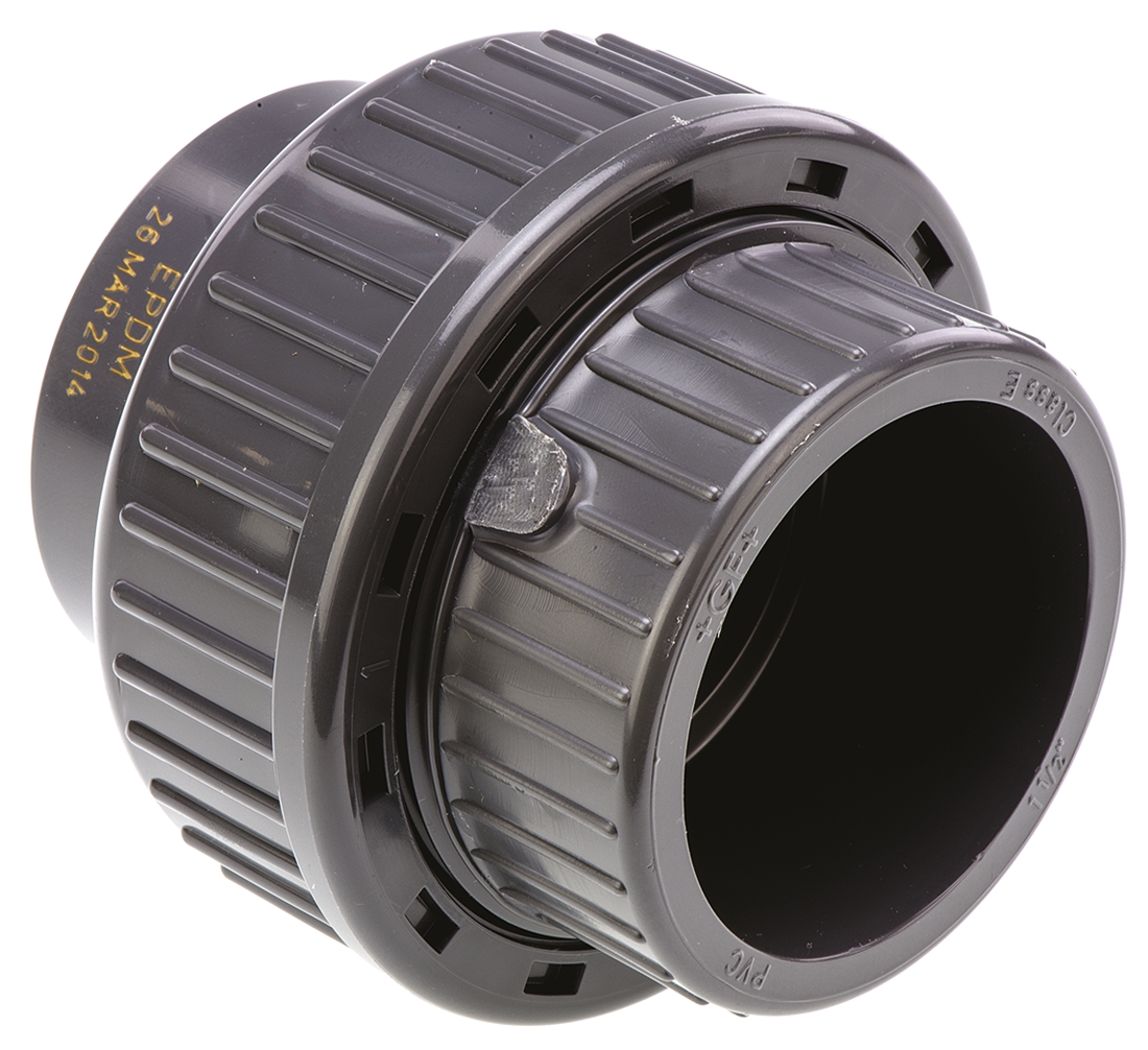 Georg Fischer Plastic Pipe Fitting, Straight Union, 1 1/2in