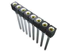 Samtec SS Series Straight Through Hole Mount PCB Socket, 4-Contact, 1-Row, 2.54mm Pitch, Solder Termination