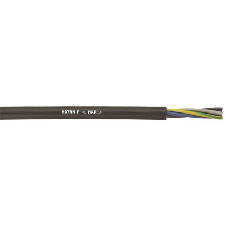 Lapp 4 mm² 4 Core Power Cable, H07RN-F, Black Rubber, 50m