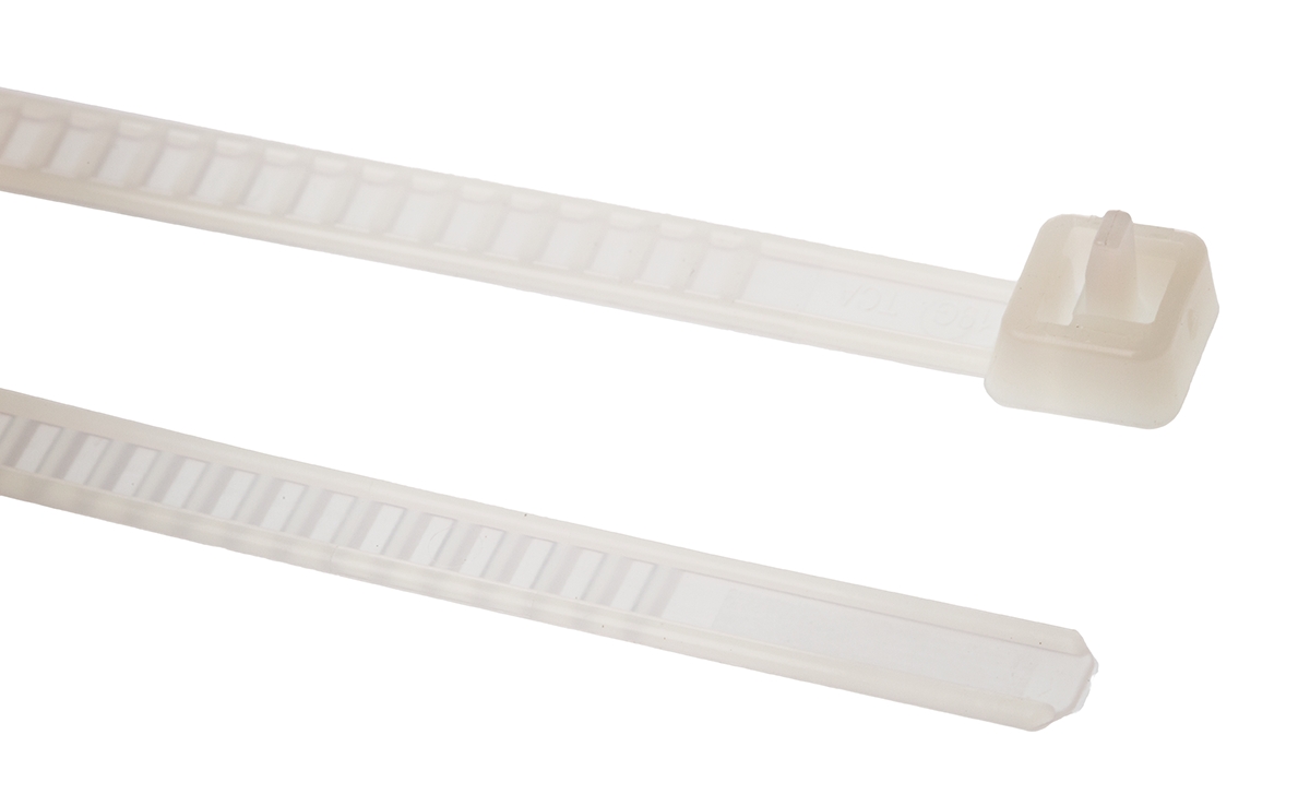 HellermannTyton Cable Tie, Releasable, 195mm x 4.7 mm, Natural Nylon, Pk-100
