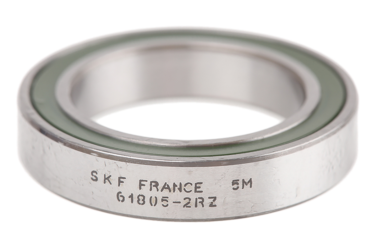 SKF 61805-2RZ 1 Row Ball Bearing - 25 mm ID, 37 mm OD