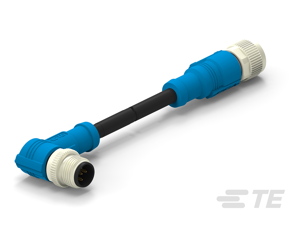 TE Connectivity Male/Female 5 way M12 to 5 way M12 Sensor Actuator Cable, 1000 mm