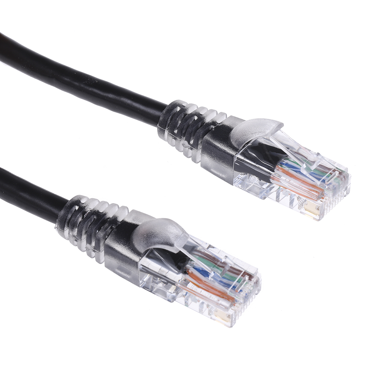 RS PRO, 1m Cat5e, Black RJ45 to Male RJ45 Male, U/UTP Unshielded, Terminated PVC Sheath