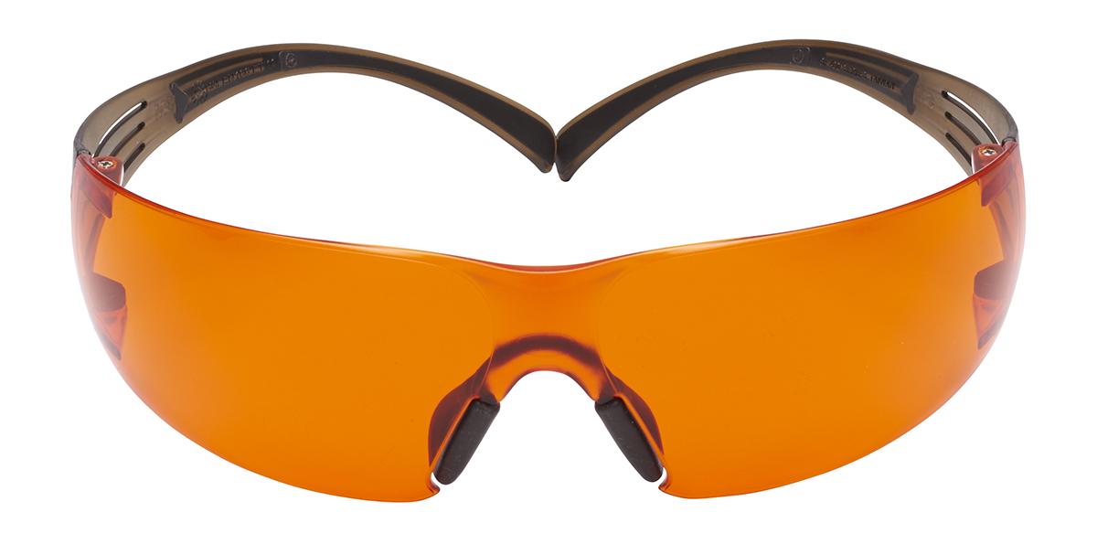 3M SecureFit™ 400 UV Safety Glasses, Orange PC Lens