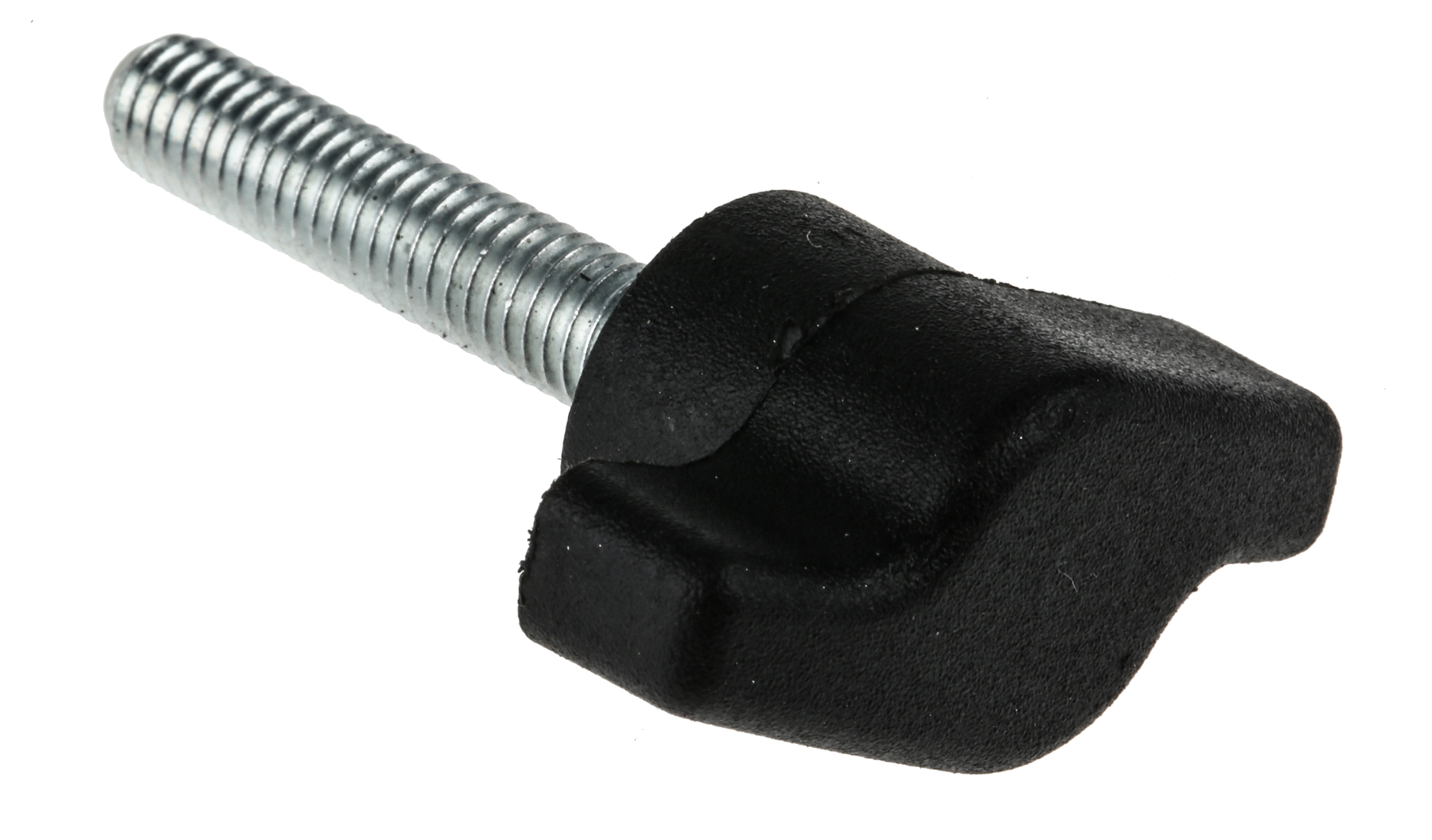 RS PRO Black Wing Clamping Knob, M6, Threaded Stud