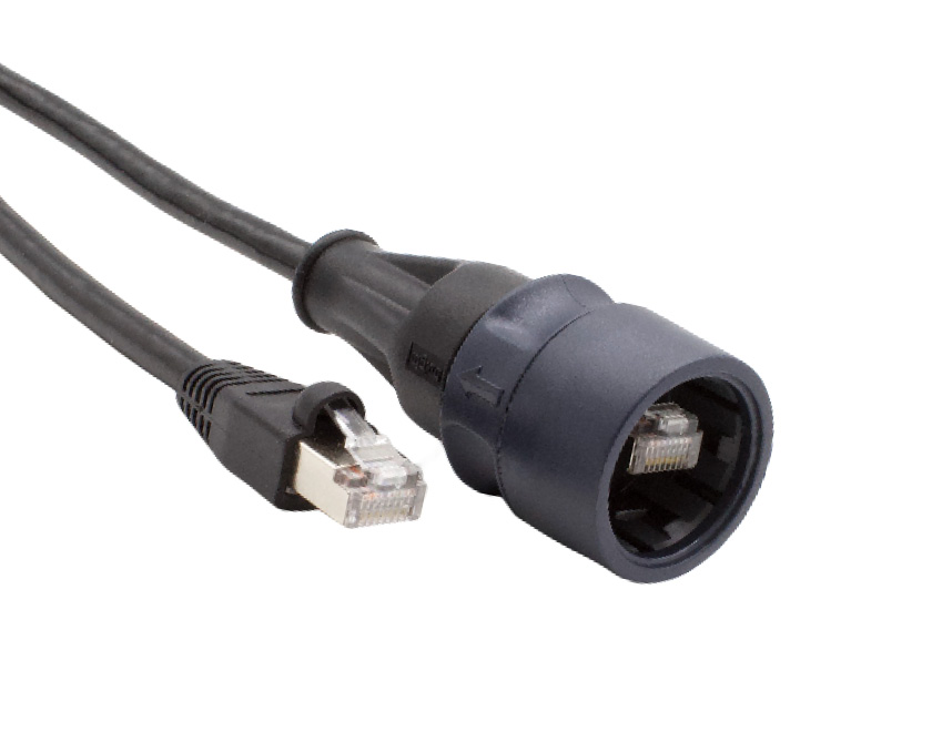 Bulgin6000, 3m Cat6a, Black RJ45 to Male RJ45 Male, Shielded Shielded, Terminated PVC Sheath