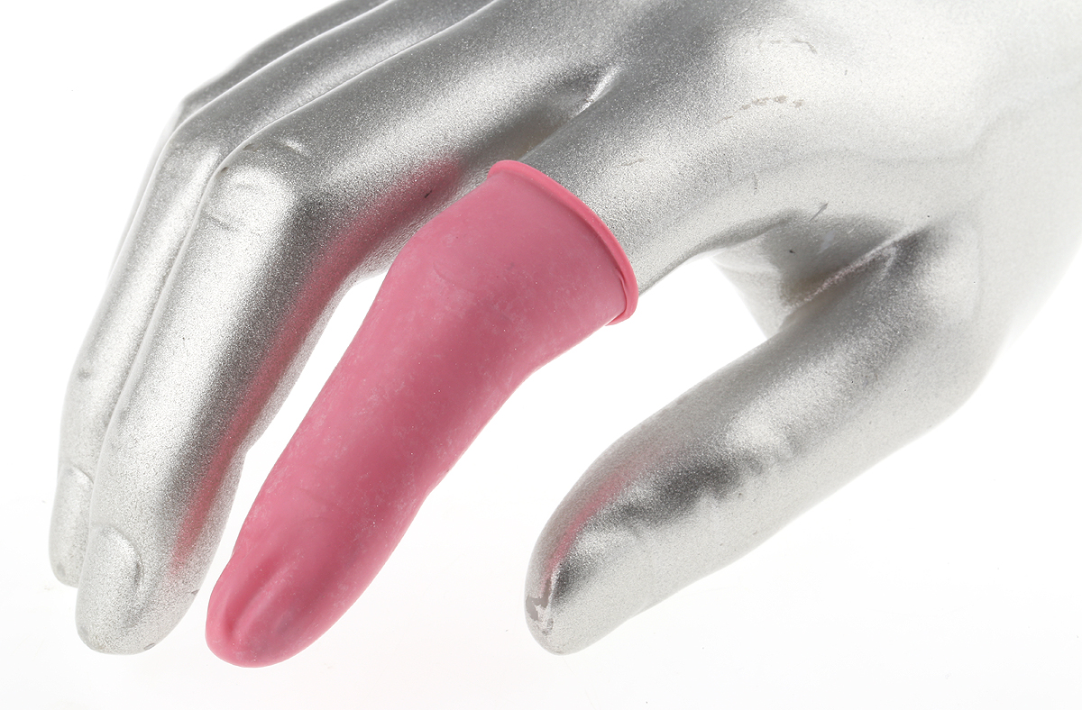 RS PRO Pink Latex Finger Cots, Size 9, Large, 100 per pack