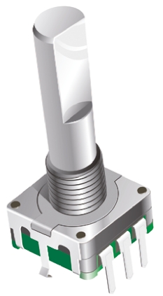 Bourns 24 Pulse Incremental Mechanical Rotary Encoder with a 6 mm Flat Shaft (Not Indexed), Through Hole