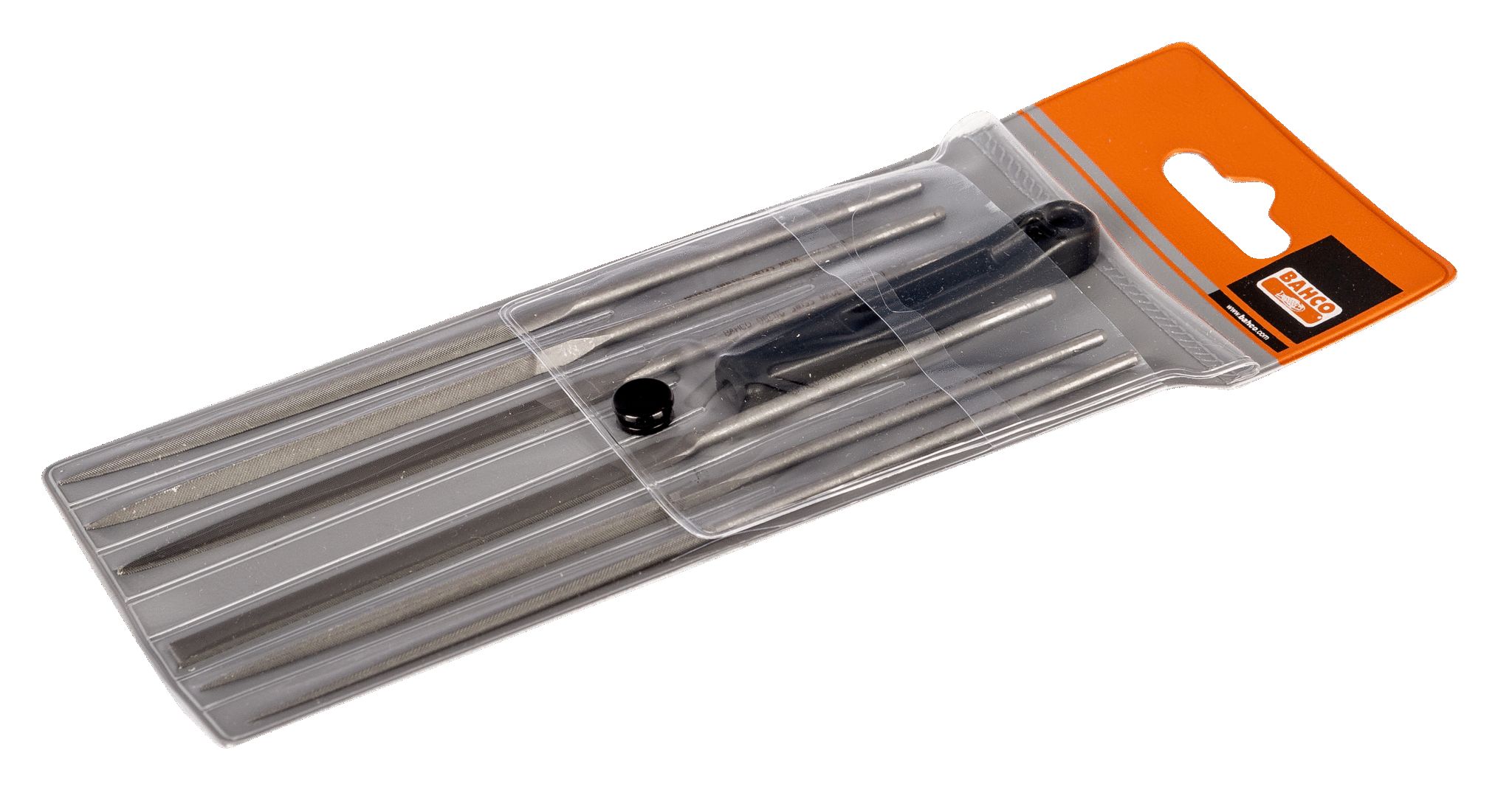 Bahco 160mm, Second Cut, Flat, Half Round, Round, Square Needle File Set With Soft-Grip Handle