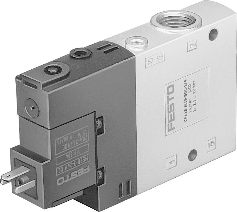 Festo 3/2 Solenoid Pilot Valve - Electrical G 1/4 CPE Series 24V dc, 163145