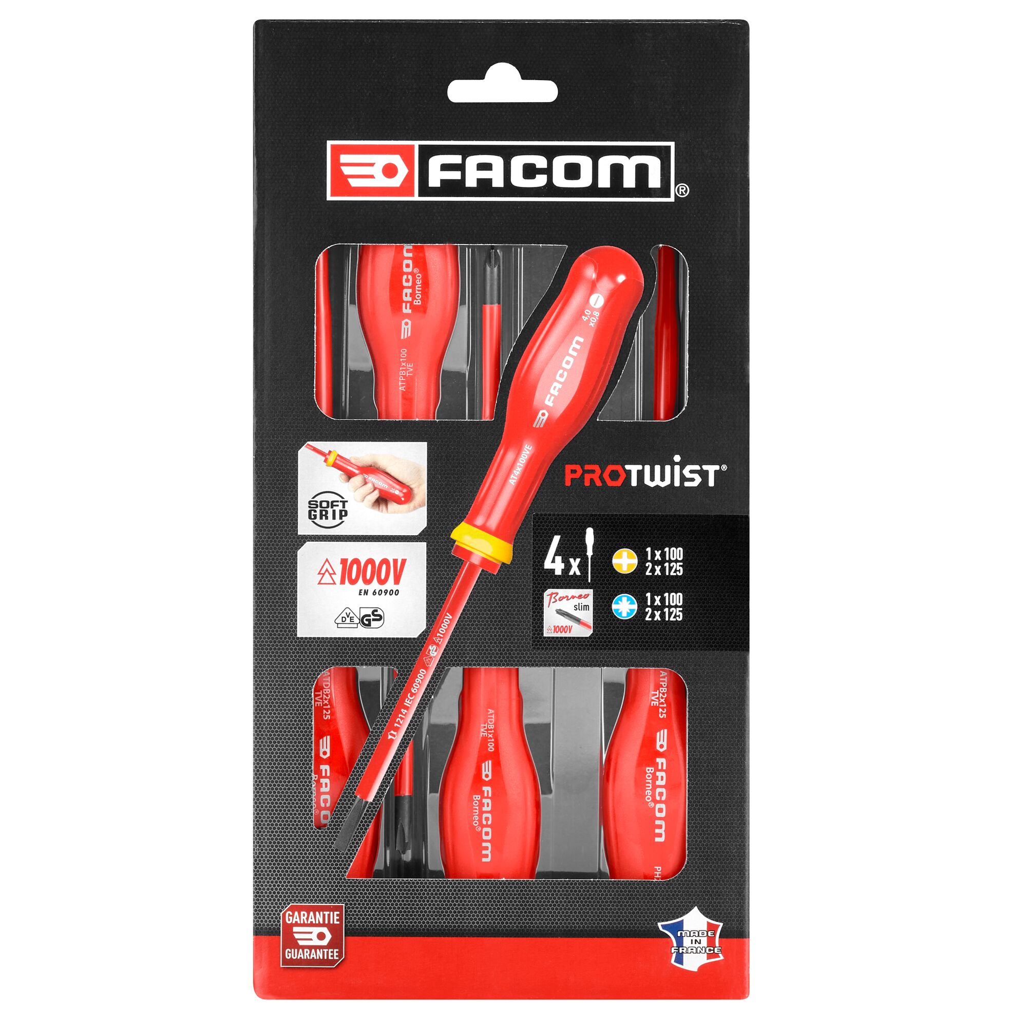 Facom Hexagon Insulated Screwdriver Set, 4-Piece