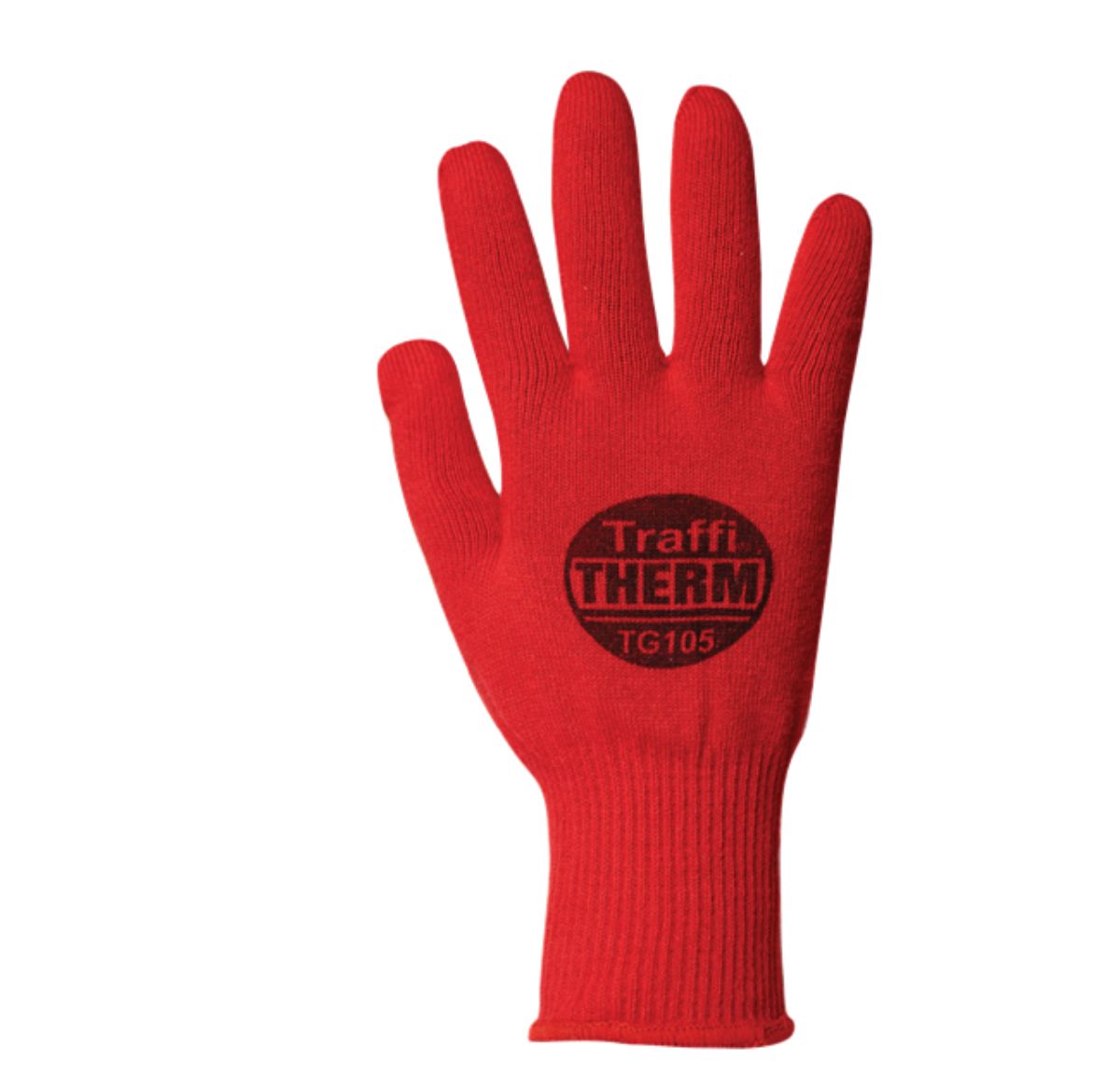 Traffi TG105 Red Cotton Cotton, Polyester Work Gloves, Size 9
