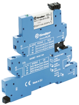 Finder 39 Series Interface Relay, DIN Rail Mount, 125V ac Coil, SPDT, 1-Pole