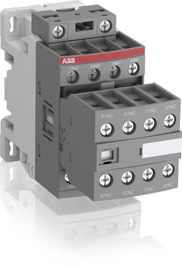 ABB NF44E-13 Contactor Relay, 100/250 V Coil, 8-Pole, 4 A 100 to 250 V, 4 NO/4 NC, 250V