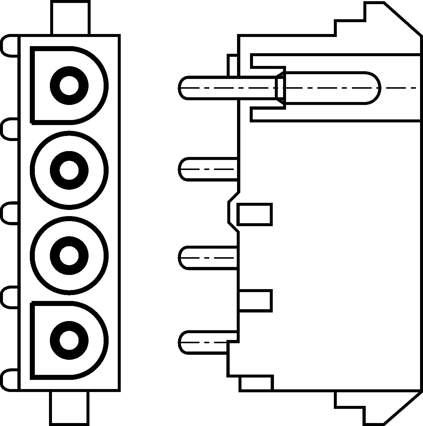 TE Connectivity, Commercial MATE-N-LOK Male Connector Housing, 6.35mm Pitch, 3 Way