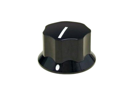 RS PRO 25.3mm Black Potentiometer Knob for 6.4mm Shaft