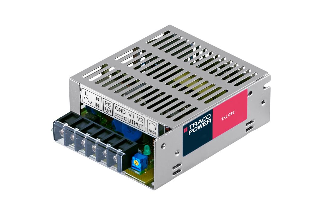 TRACOPOWER Switching Power Supply, TXL 035-0524D, 5 V dc, 24 V dc, 1.3 A, 4 A, 35W, Dual Output, 85 → 264V ac