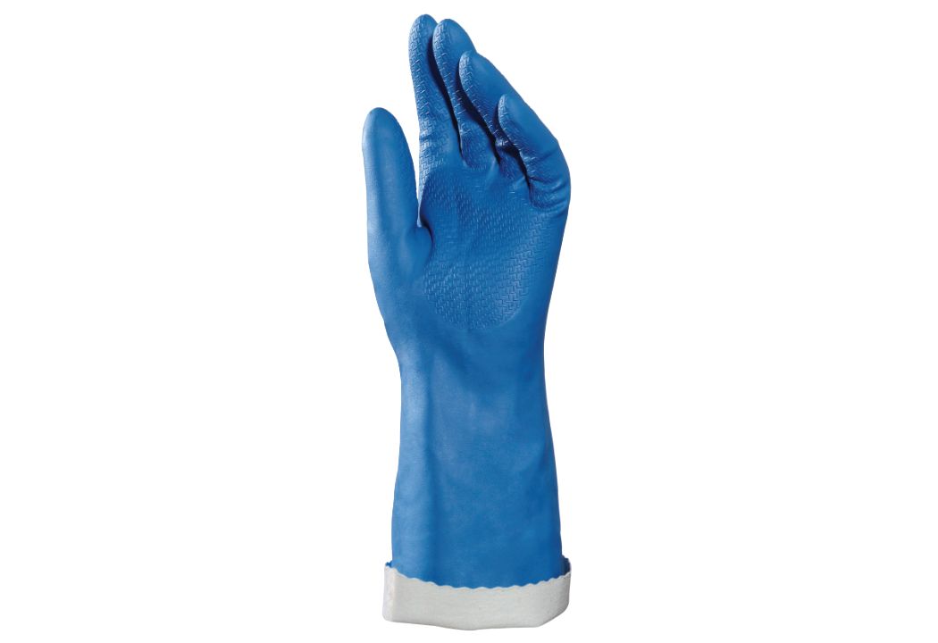 Mapa ULTRANEO 382 Blue Cotton Knit Polychloroprene Work Gloves, Size 9
