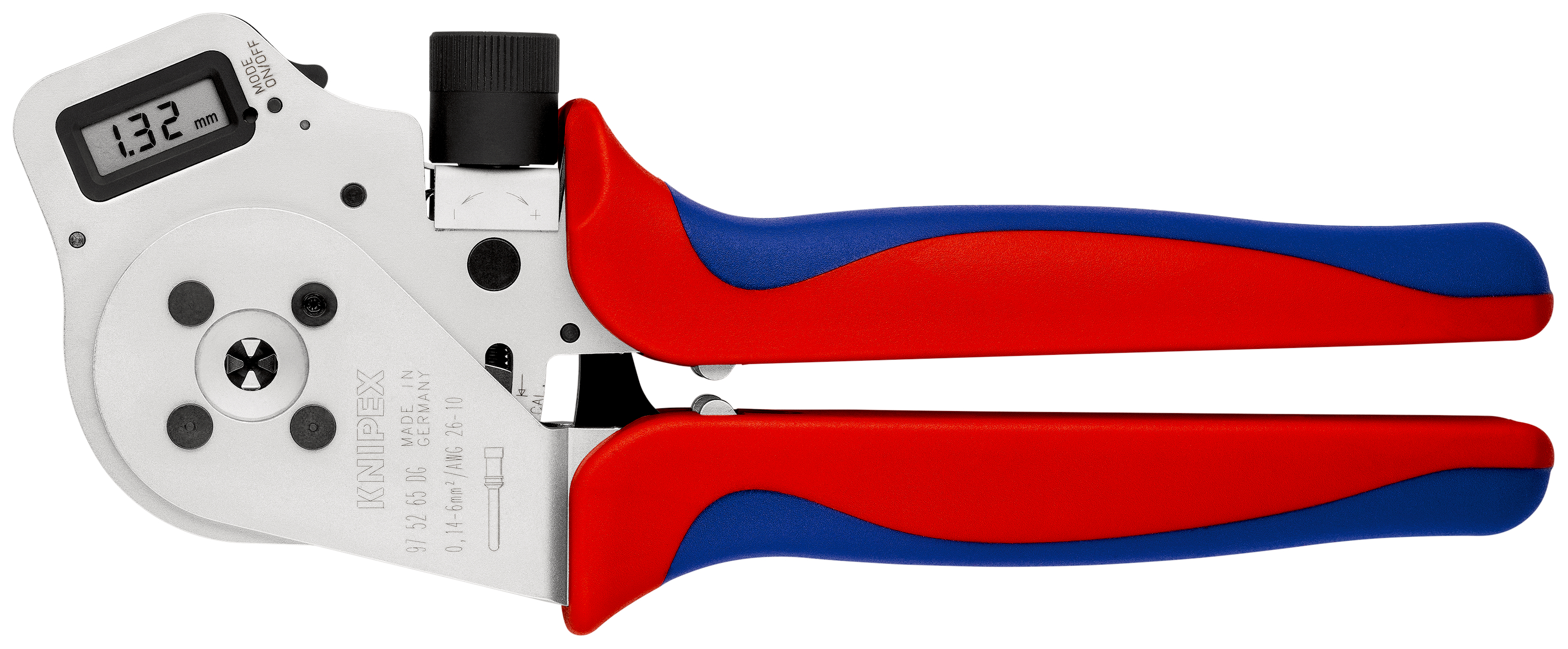 Knipex Hand Ratcheting Crimp Tool for Turned Contacts, 0.14 → 6mm² Wire