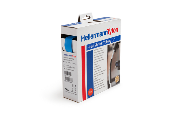 HellermannTyton Heat Shrink Tubing, Blue 25.4mm Sleeve Dia. x 3m Length 3:1 Ratio, HIS-3 Series