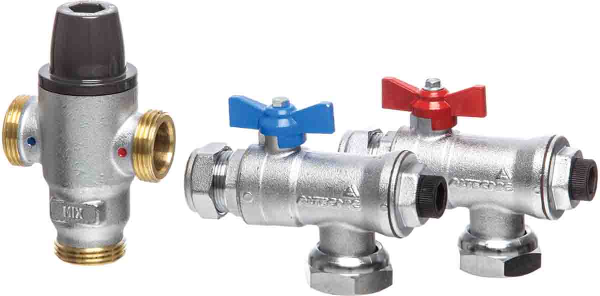 Altecnic Brass Thermostatic Washroom Valve, 22mm Compression
