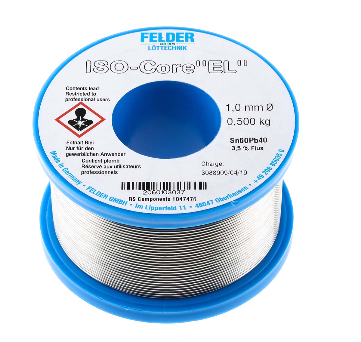 Felder Lottechnik Wire, 1mm Lead solder, 183°C Melting Point