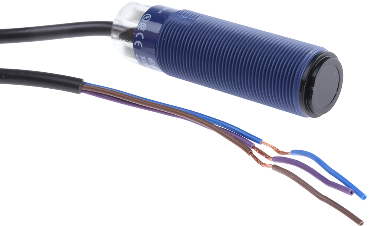 Telemecanique Sensors Through Beam Photoelectric Sensor, Barrel Sensor, 15 m Detection Range