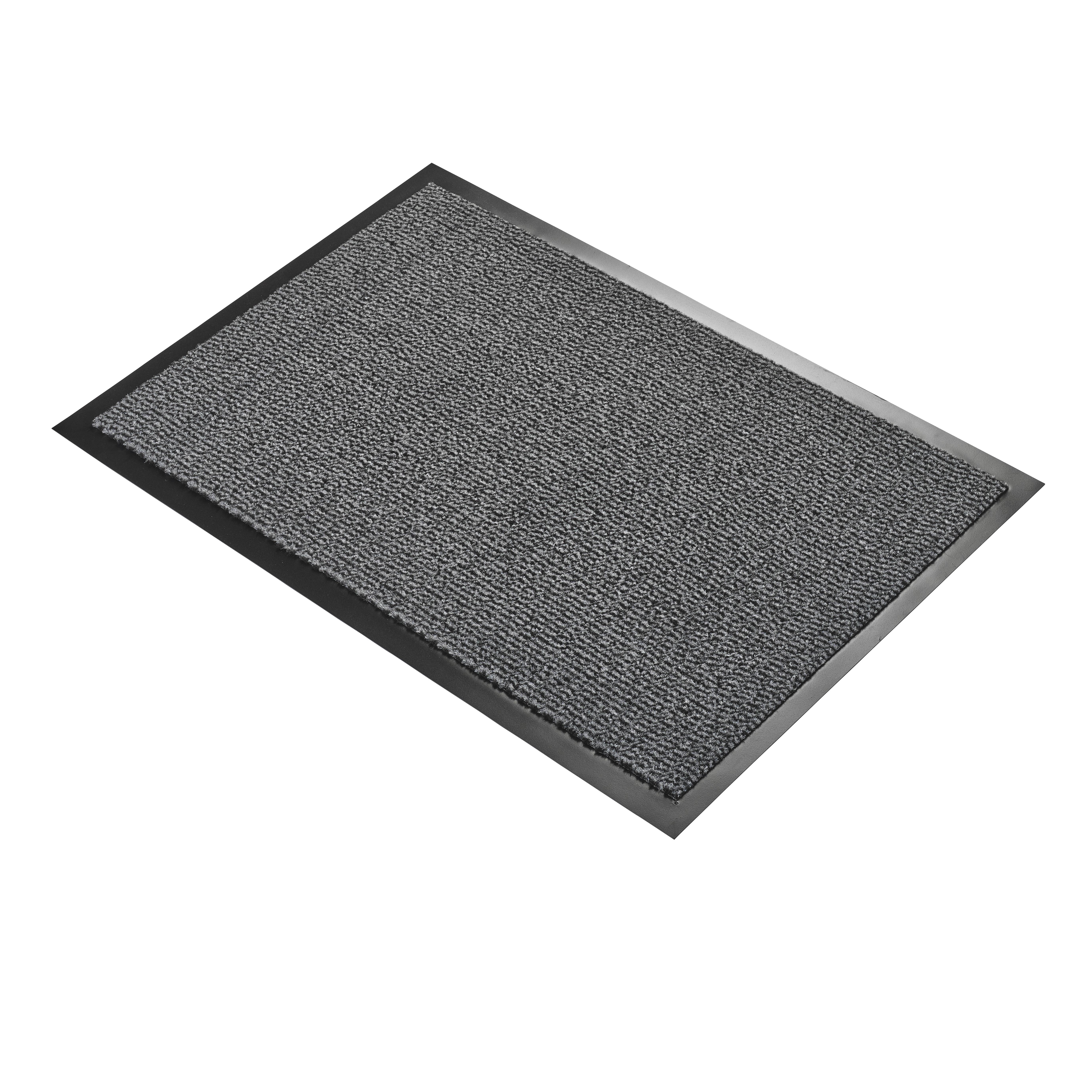 Coba Europe Vyna-Plush, Entrance Mat, Cutpile, Indoor Use, Black/Steel, 0.9m 1.5m 7mm