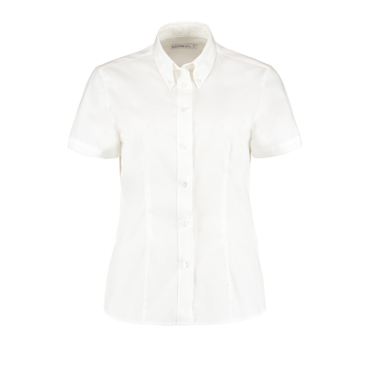 Kustom Kit KK701 White Cotton, Polyester Work Shirt, UK 38in, EU 112cm