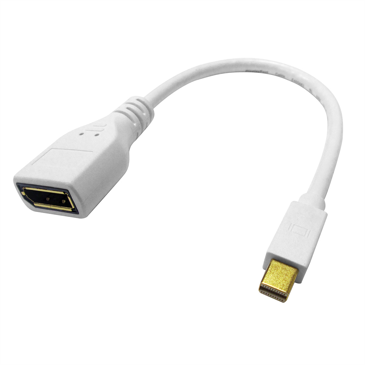 Roline Male Mini DisplayPort to Female DisplayPort  Cable, 3840 x 2160, 210mm