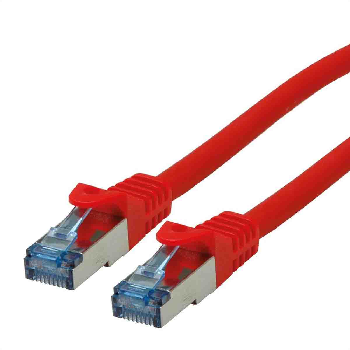 Roline, 20m Cat6a, Red RJ45 to Male RJ45 Male, S/FTP Shielded, Terminated LSZH Sheath