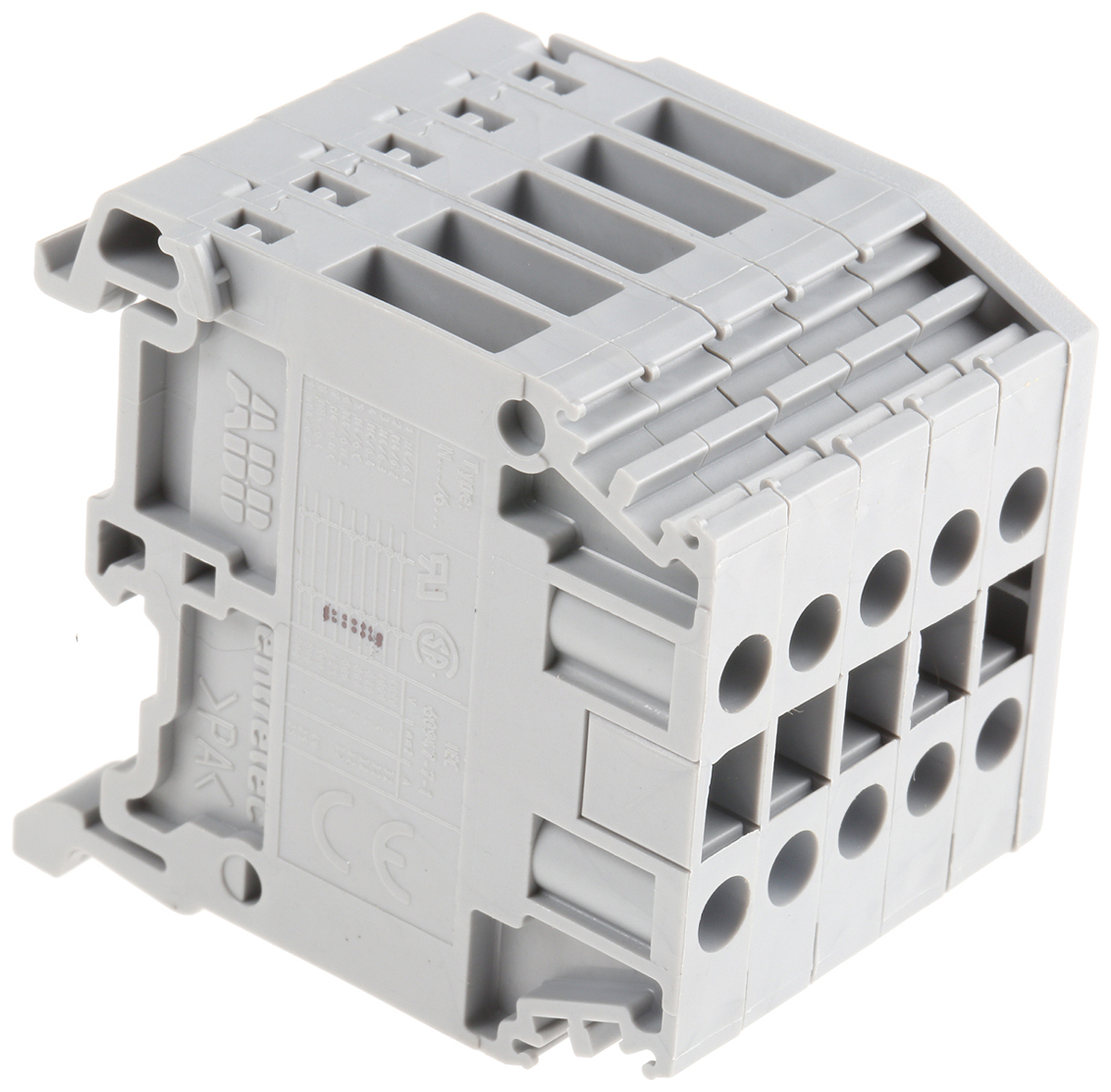 Entrelec Distribution Block, 5 Way, 4mm², 32A, 800 V, Grey