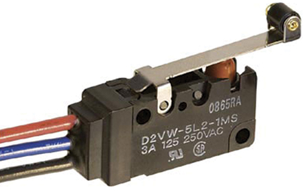 Omron Short Hinge Lever Micro Switch, Wire Lead Terminal, 5 A @ 250 V ac, SP-CO, IP67
