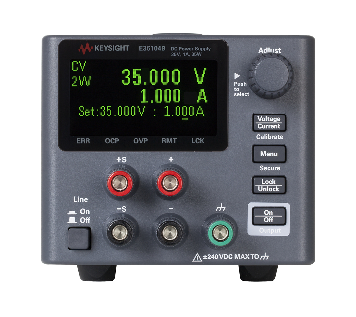 Keysight Technologies E36100B Series Digital Bench Power Supply, 35V, 1A, 1-Output, 35W - RS Calibrated