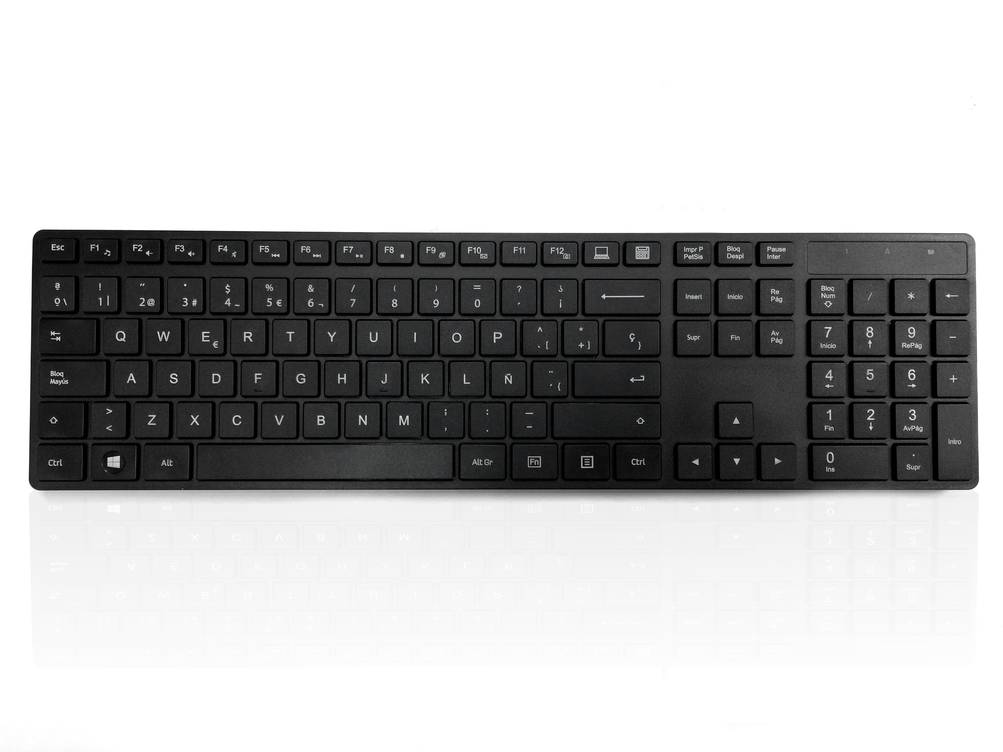 Ceratech KYBAC301-BTBK-SP Wireless USB Keyboard, QWERTY (Spain), Black